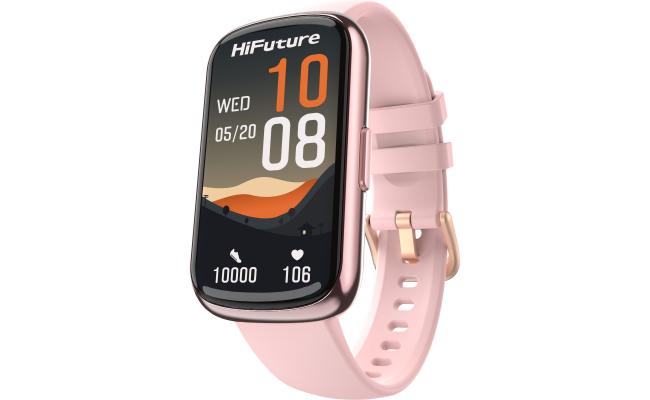 HiFuture EV02 Bluetooth Smart Calling Watch, 1.47 Inch IPS Display, 7 Days Daily Use, 100+ Sport Mode, Heart Rate Monitoring, IP68 Waterproof Smart Watch - Pink